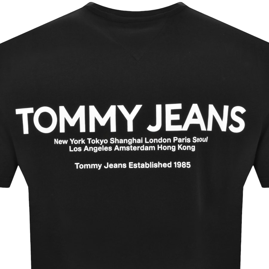 Tommy Jeans Linear Print T Shirt Black Mainline Menswear
